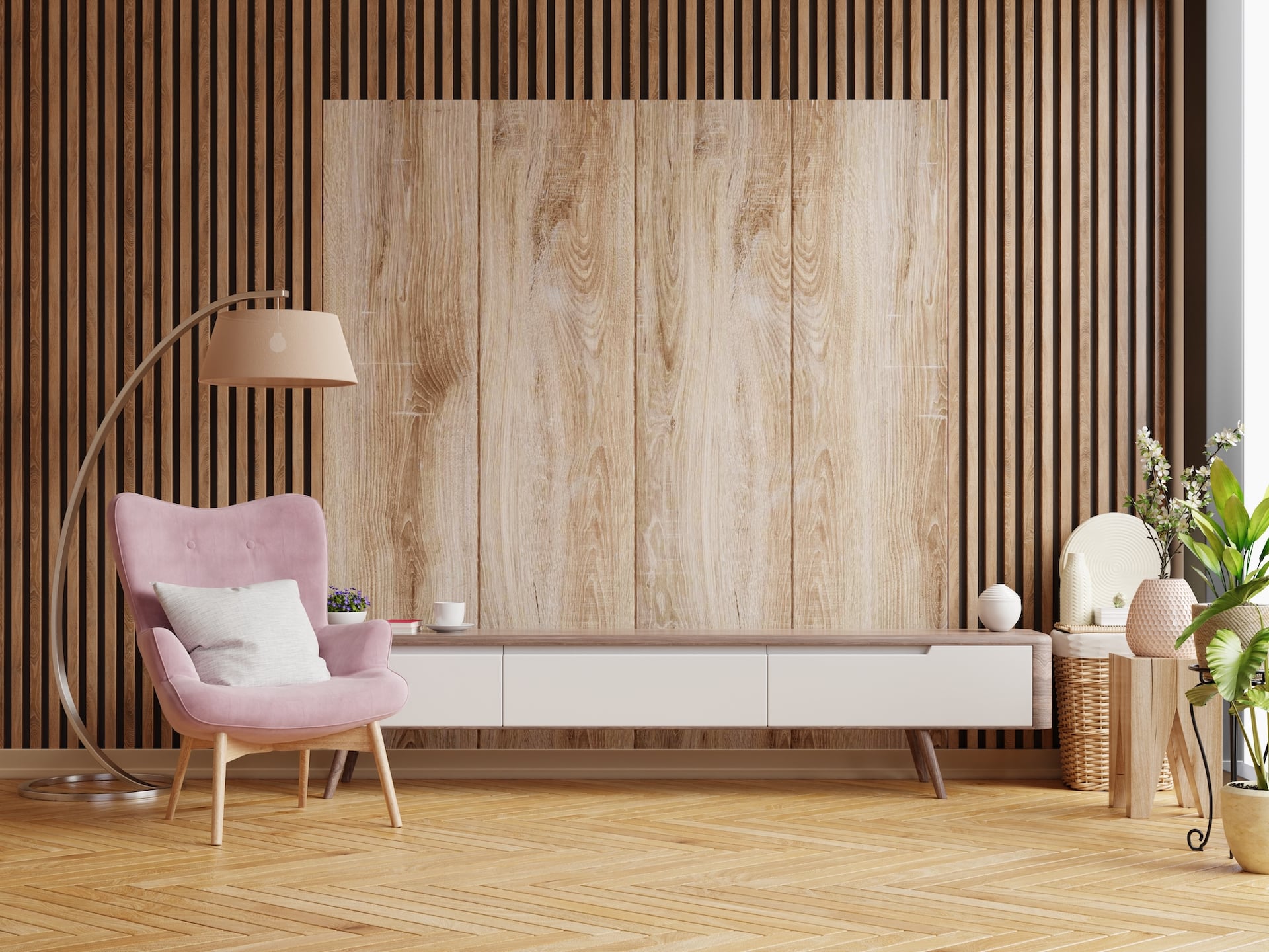 drewniana podłoga w salonie